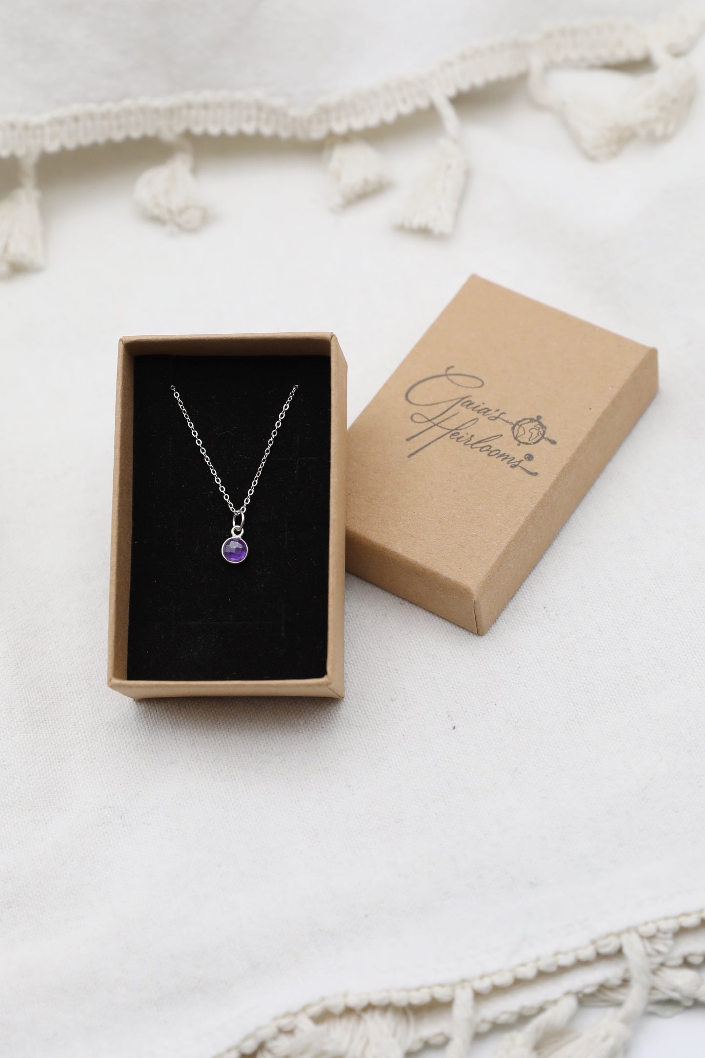 Amethyst and Sterling Silver Delicate Necklace