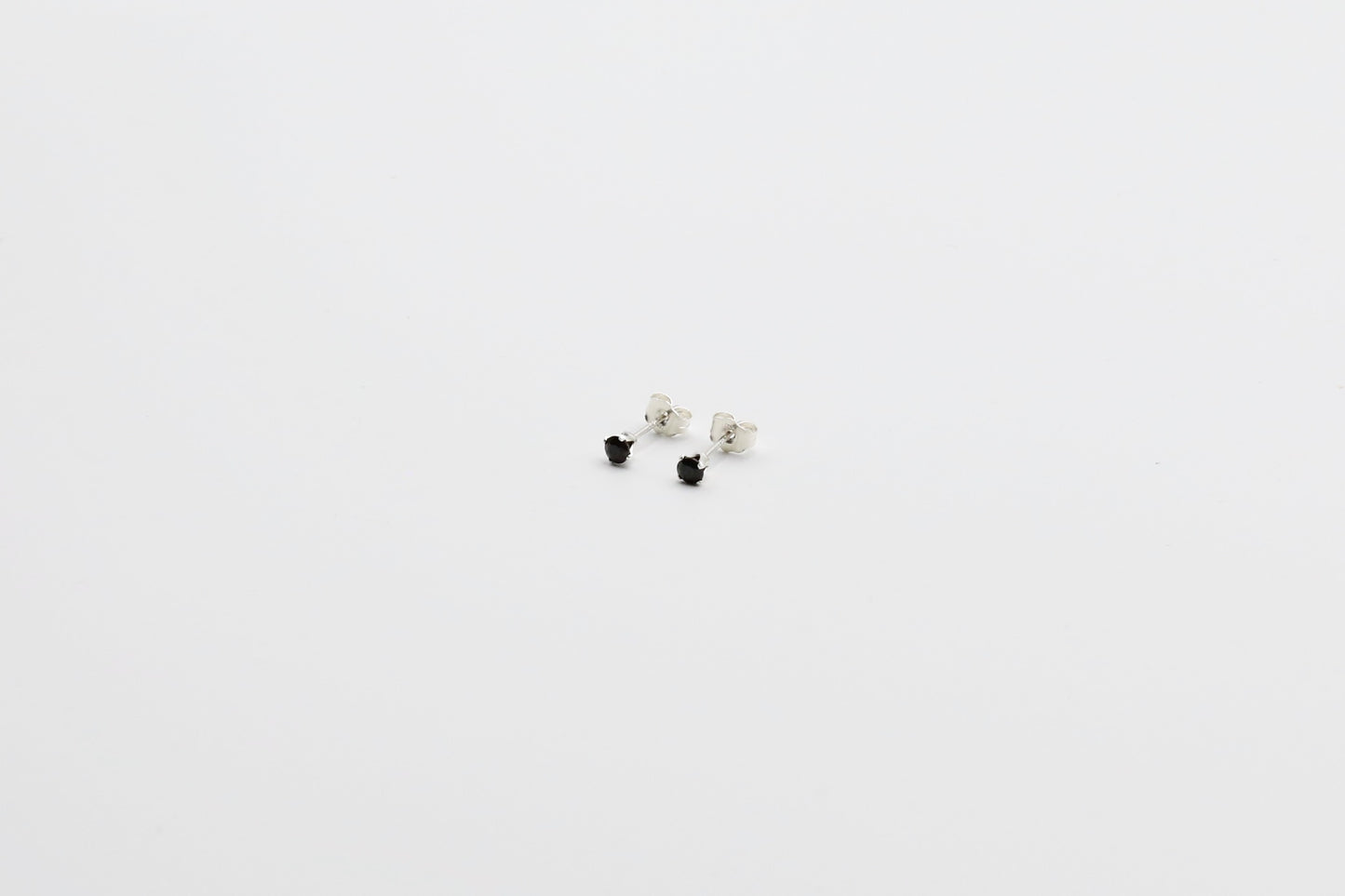 Black Spinel Sterling Silver Studs 3mm