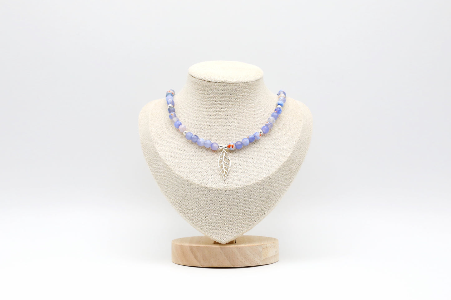 Blue Fire Agate and Sterling Silver Necklace