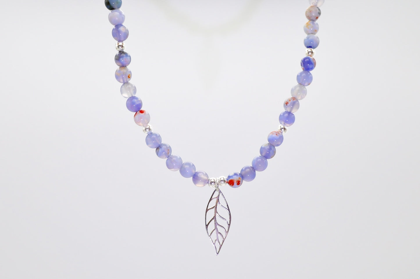 Blue Fire Agate and Sterling Silver Necklace