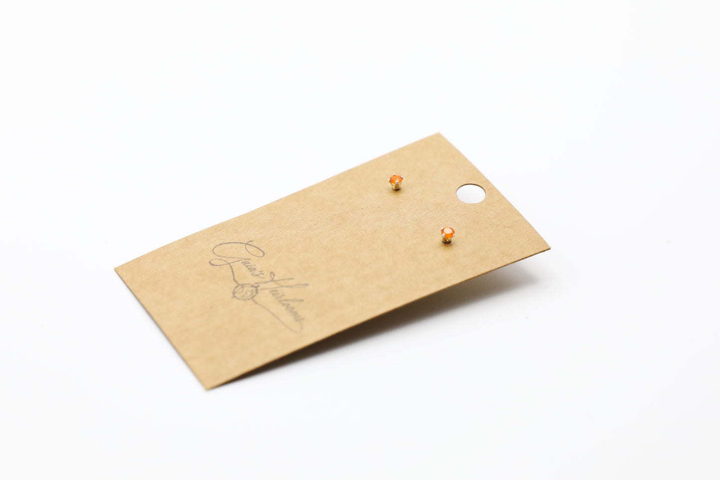 Carnelian Sterling Silver Studs 3mm