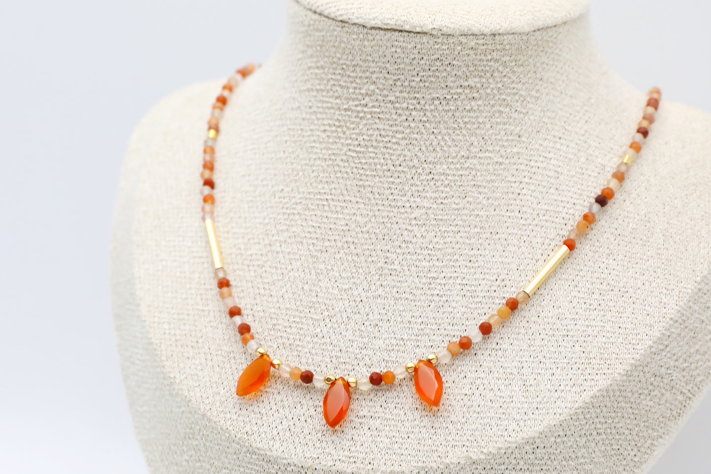 Carnelian and Gold Filled Necklace