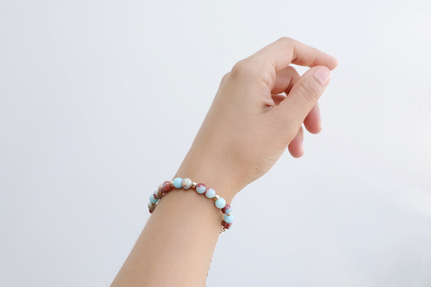 Blue Imperial Jasper Bracelet in Gold Filled