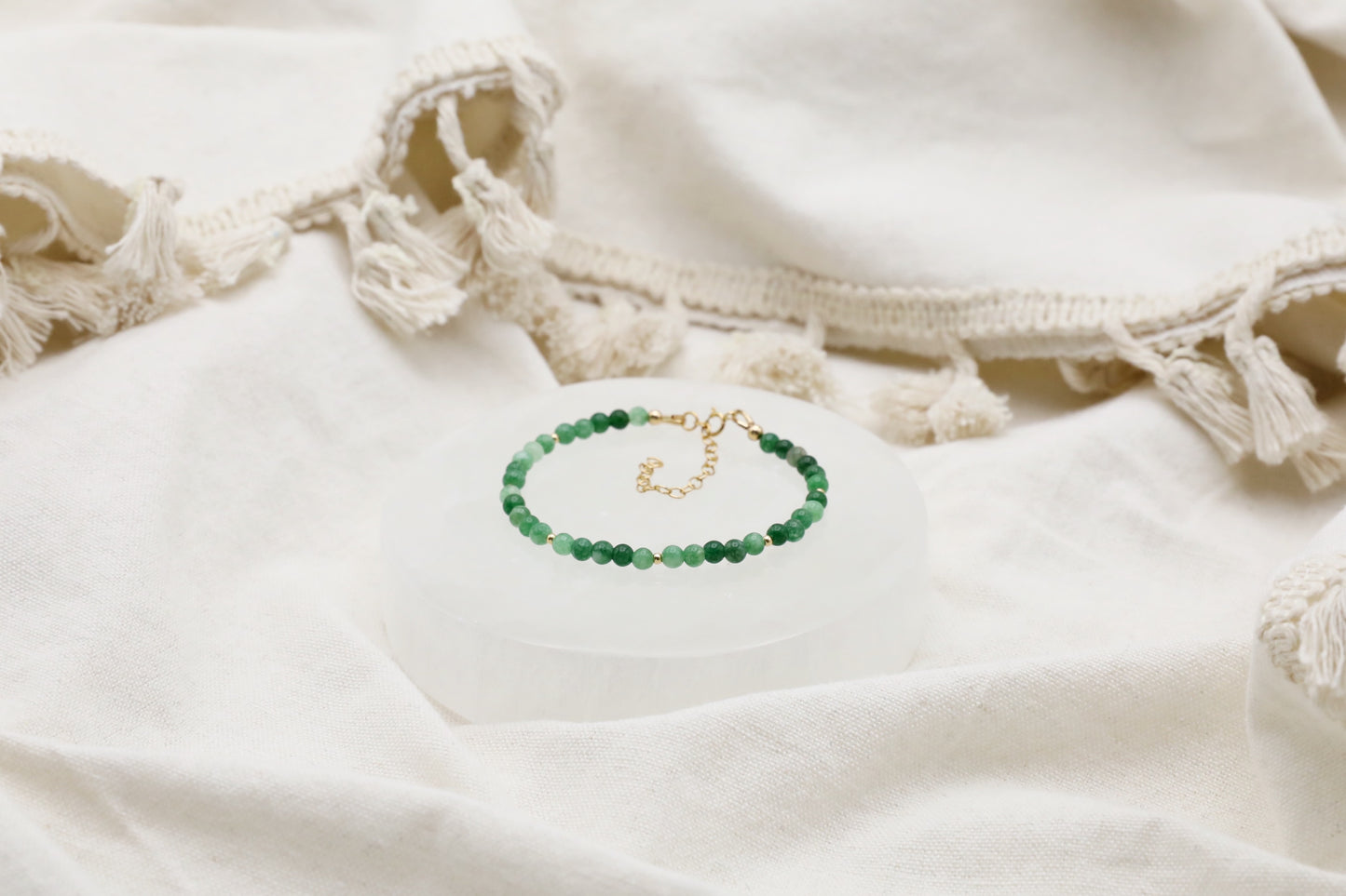 Green Tourmaline Bracelet in Gold Filled