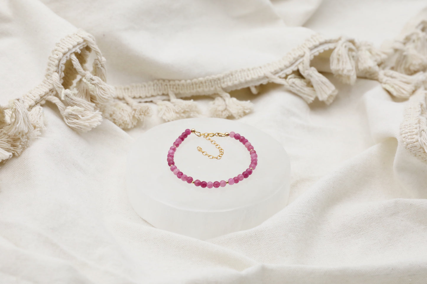 Pink Tourmaline Bracelet in Gold Filled