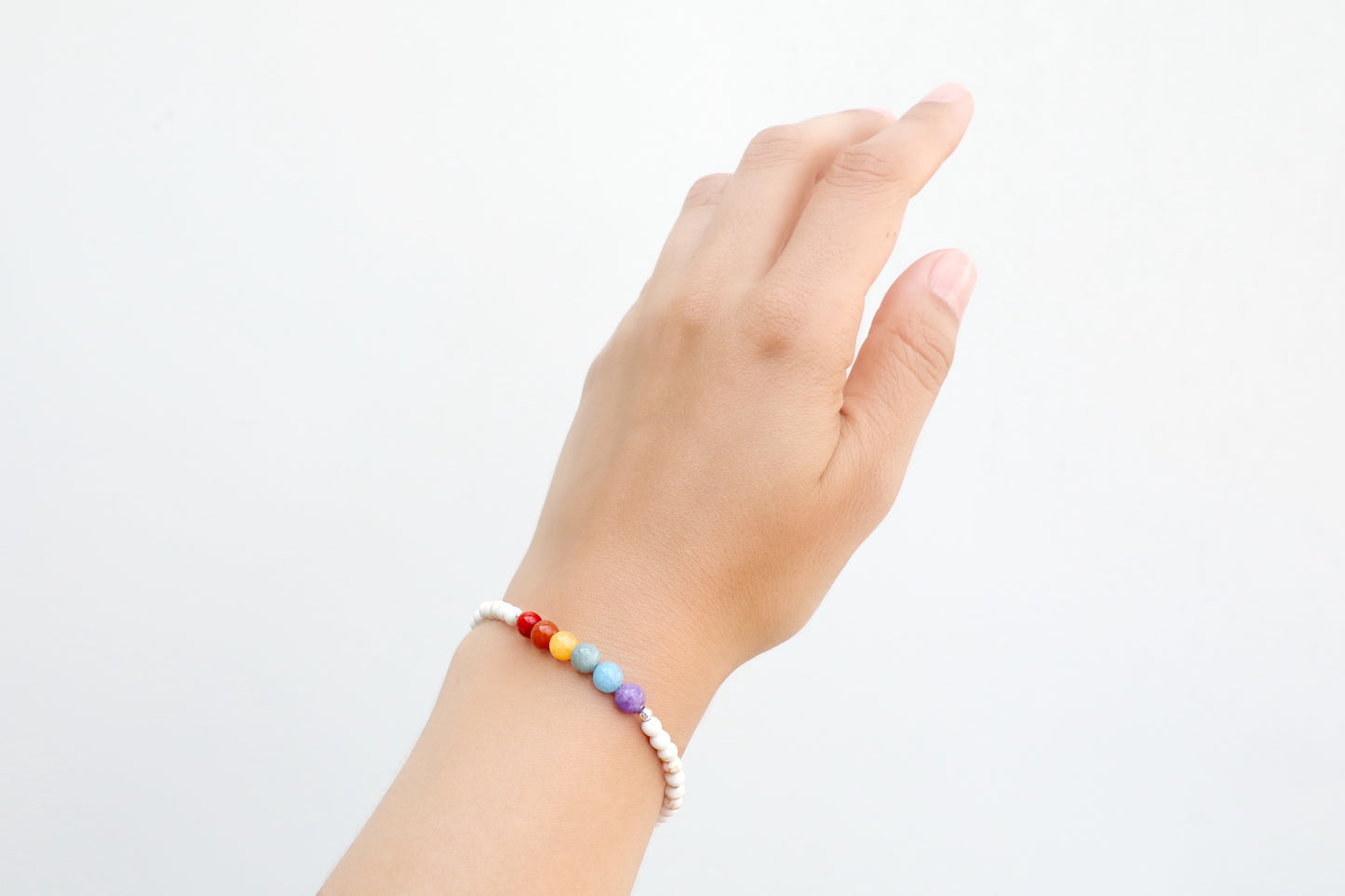 Pride 2025 Bracelet - White Howlite and Chalcedony in Sterling Silver