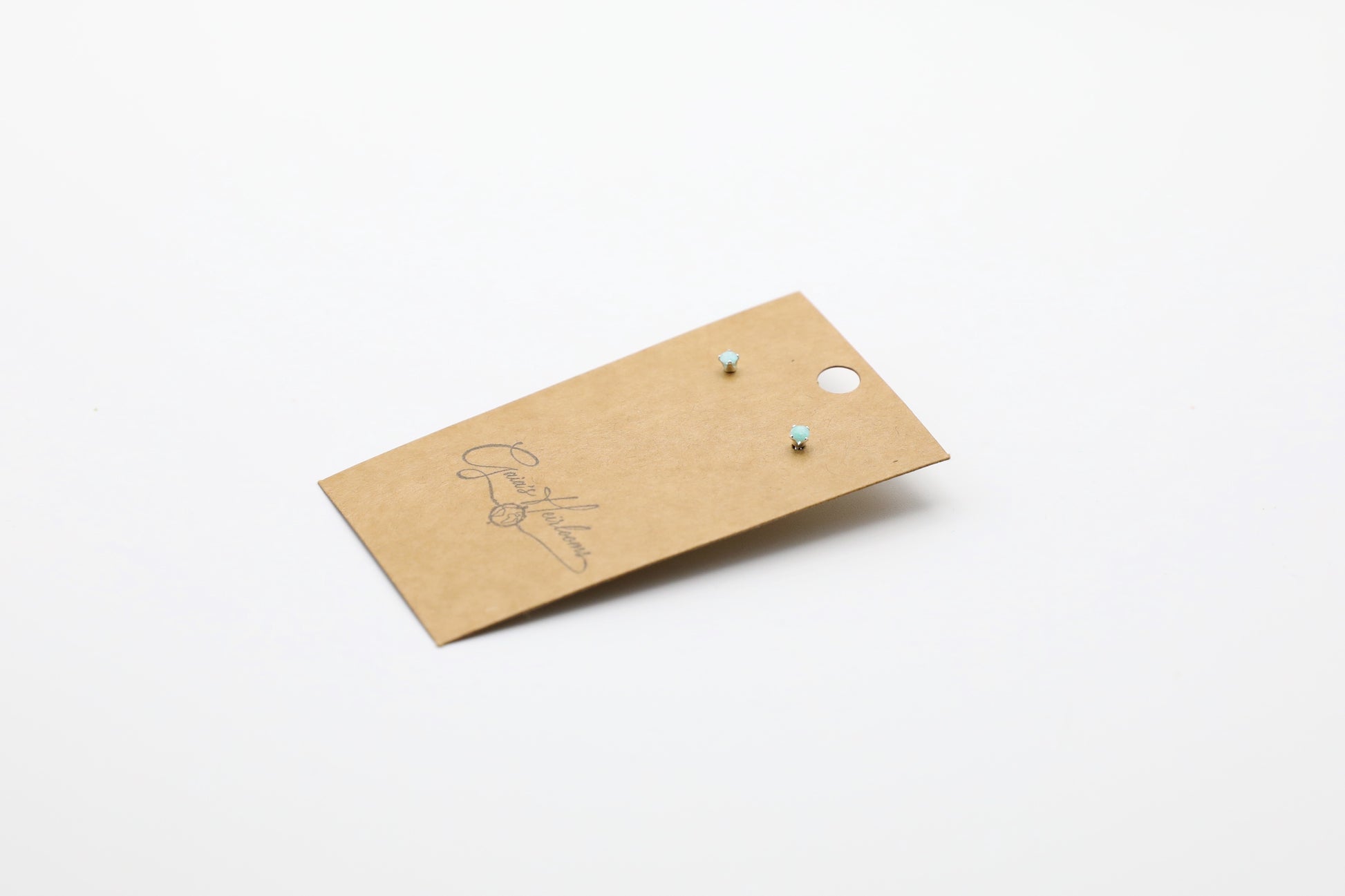 Pair of Amazonite stud earrings in Sterling Silver.
Size: 3mm