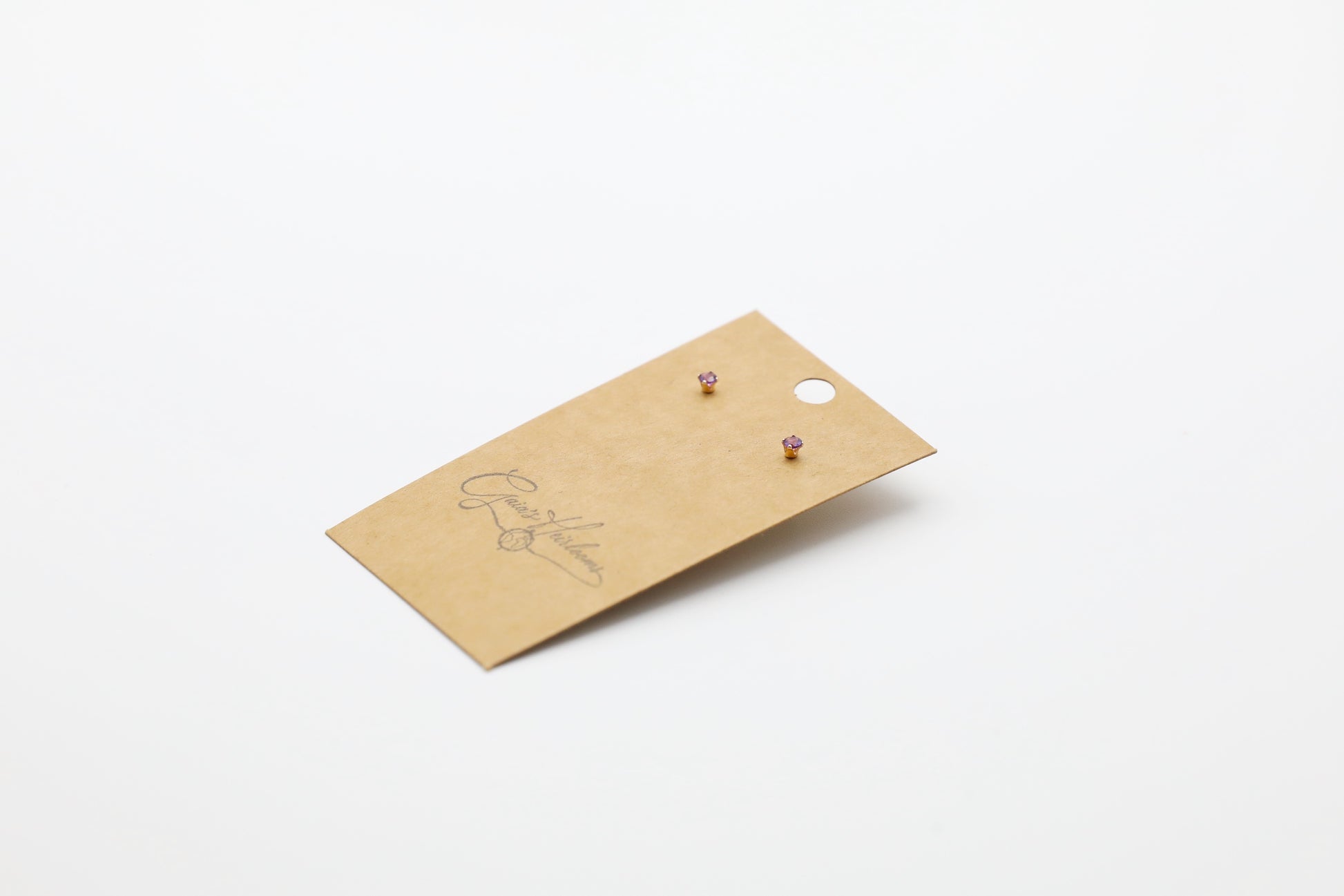 3mm Amethyst stud earrings in Gold Filled