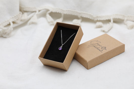 Amethyst and Sterling Silver Delicate Necklace