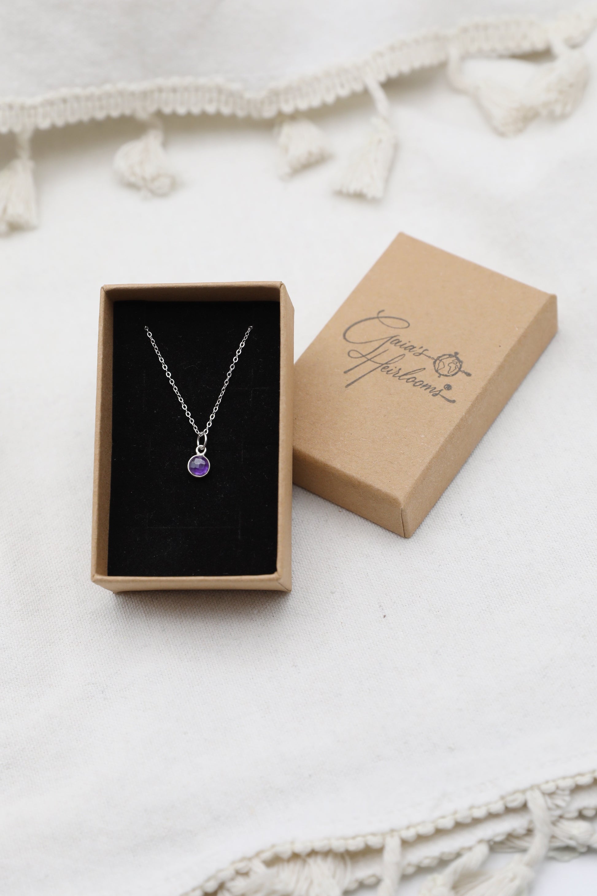 Amethyst and Sterling Silver Delicate Necklace