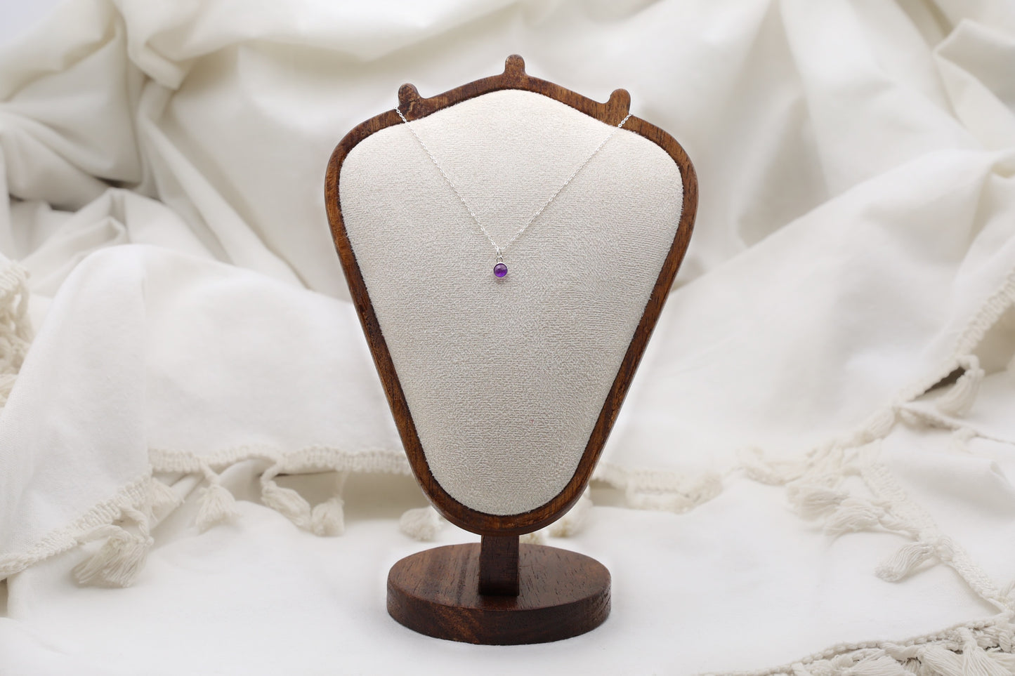 Amethyst and Sterling Silver Delicate Necklace