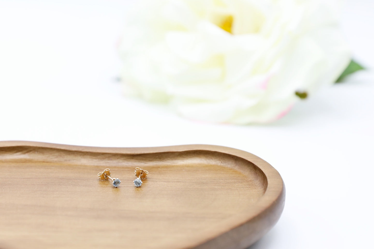 Aquamarine Gold Filled Studs 3mm