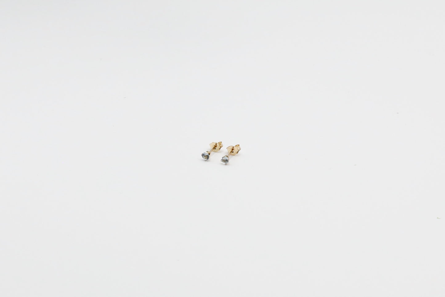 Aquamarine Gold Filled Studs 3mm