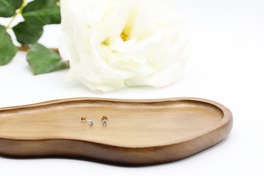 Aquamarine Gold Filled Studs 3mm