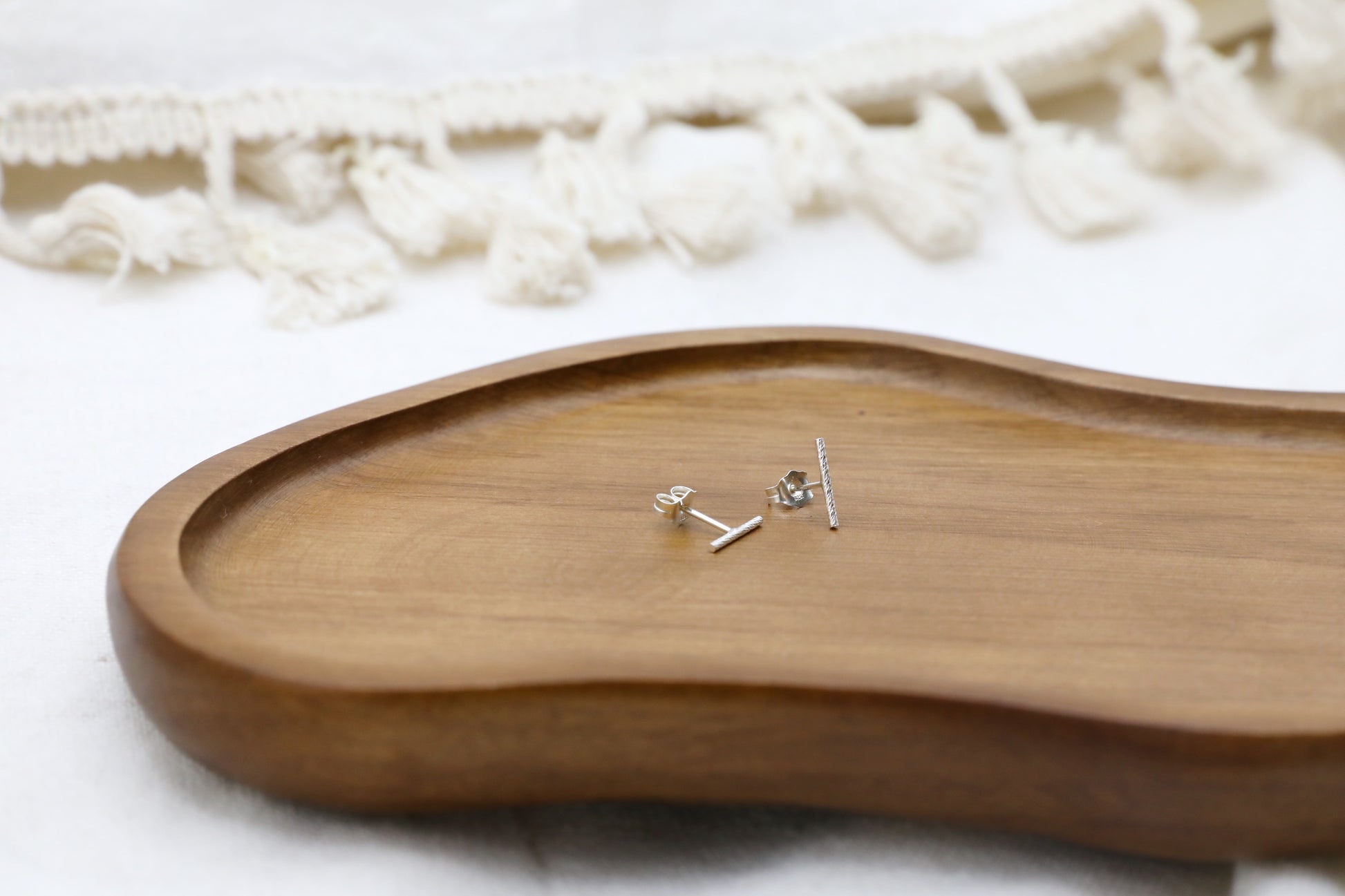 The Bark Stud earrings by Gaia's Heirlooms, made of 925 Sterling Silver.