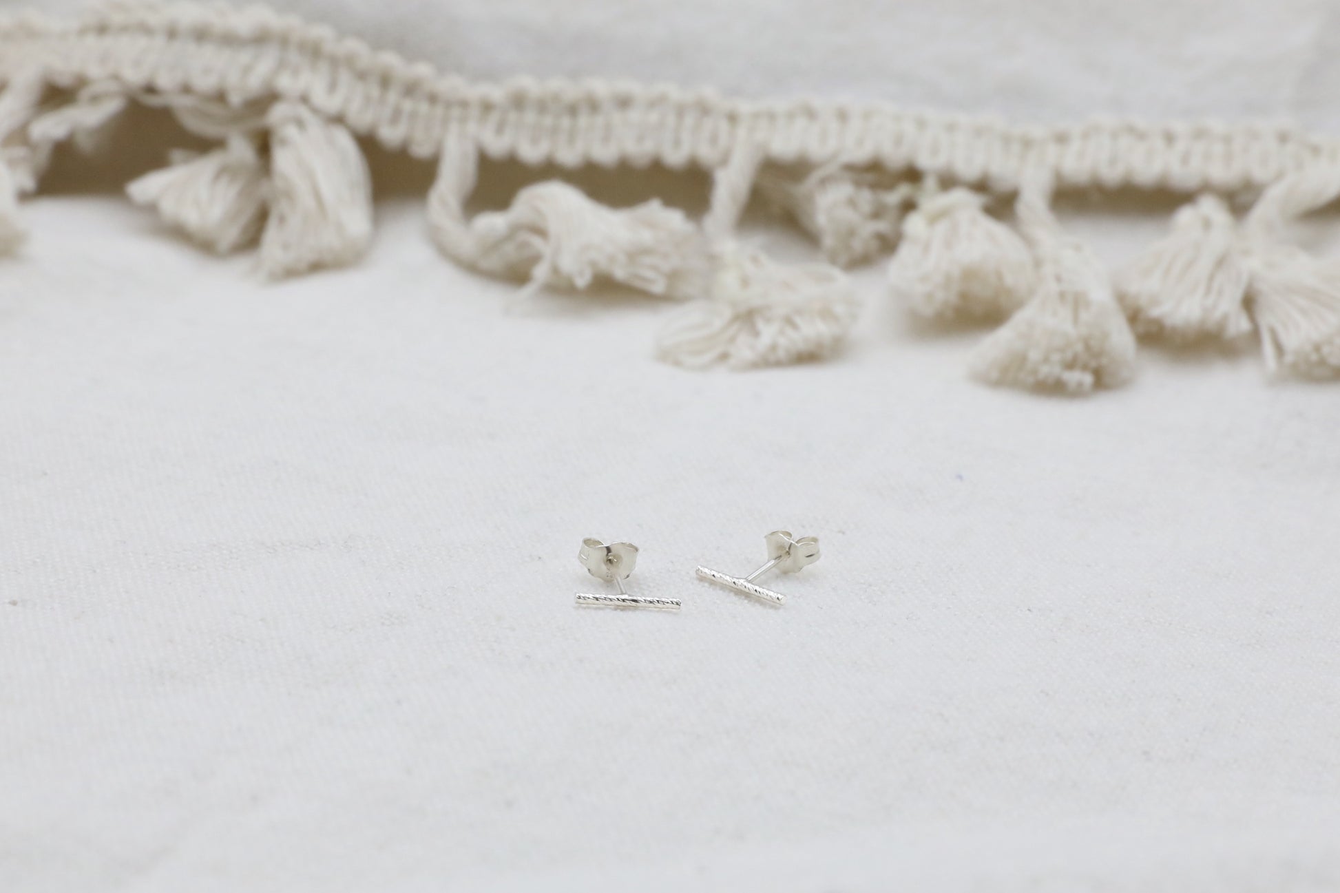 The Bark Stud earrings by Gaia's Heirlooms, made of 925 Sterling Silver.