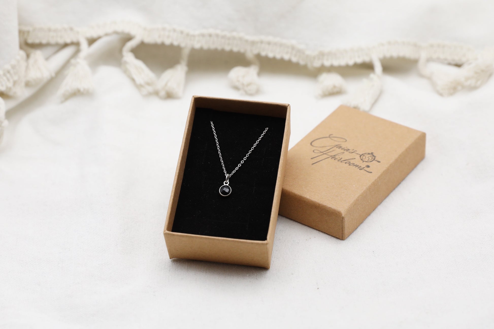 Black Onyx and Sterling Silver Delicate Necklace