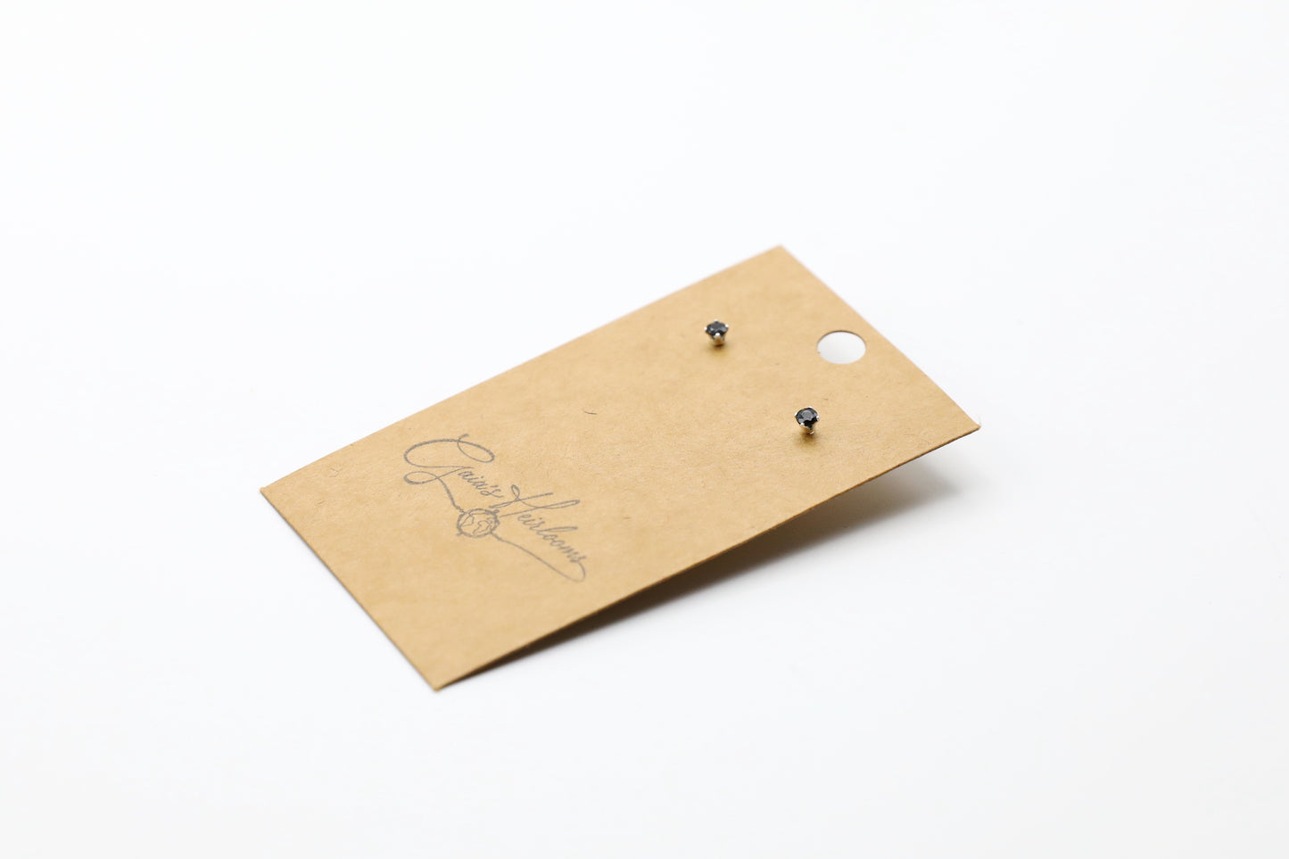 Black Spinel Sterling Silver Studs 3mm