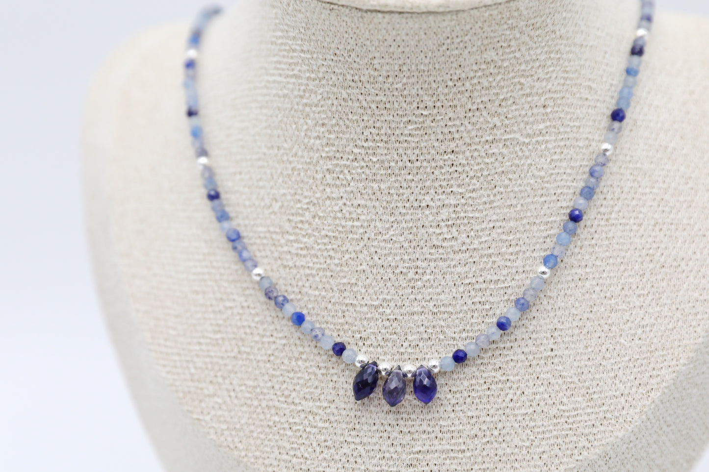 Blue Aventurine and Iolite Necklace
