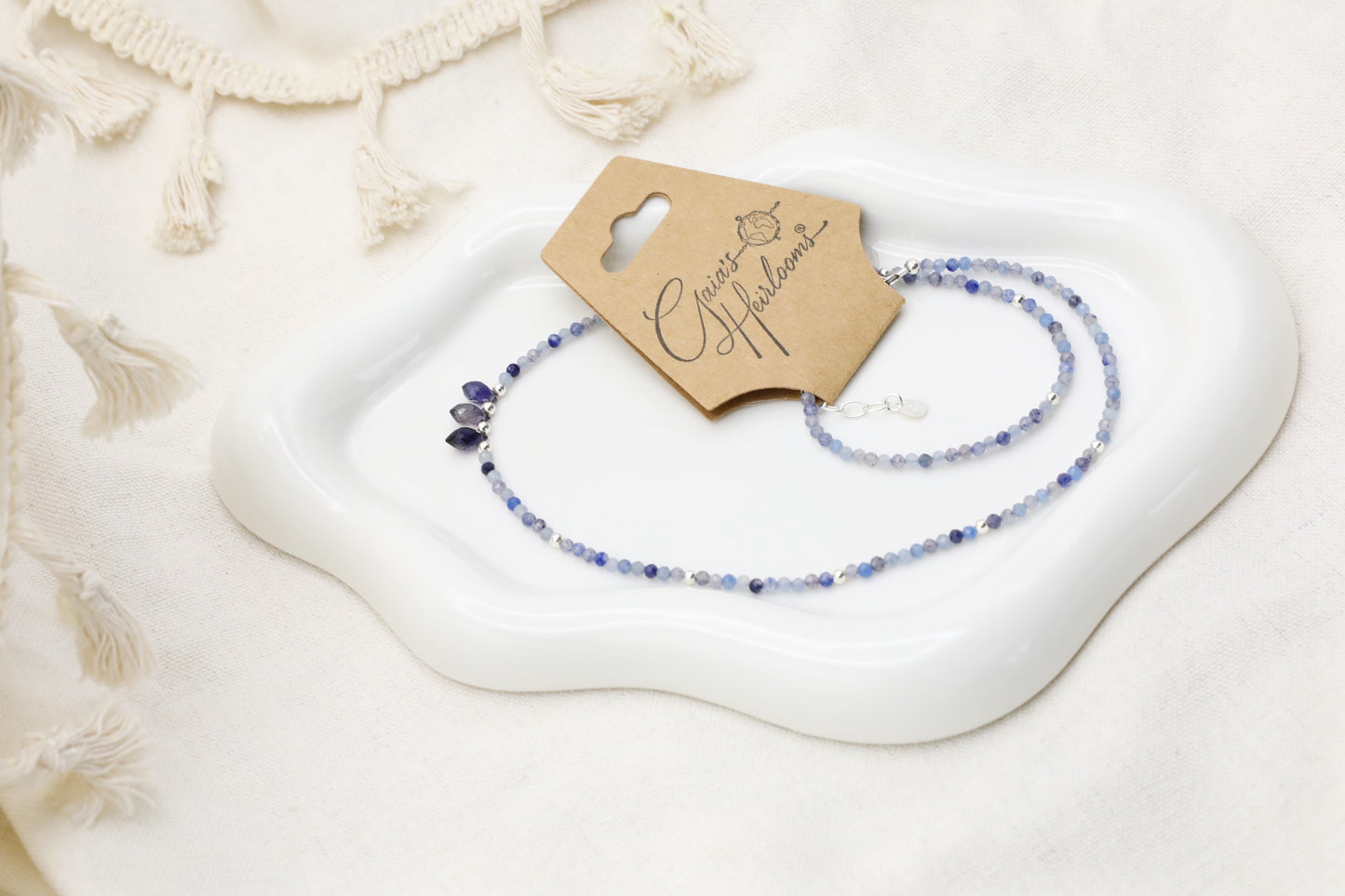 Blue Aventurine and Iolite Necklace