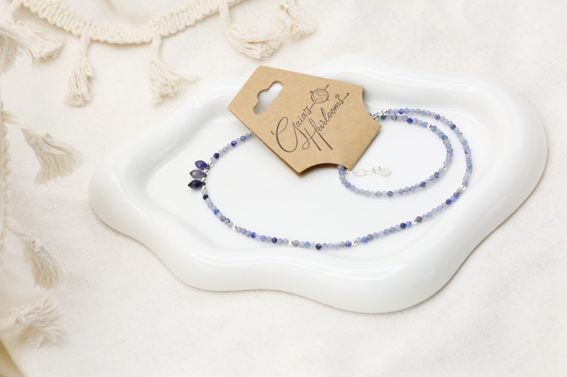 Blue Aventurine and Iolite Necklace