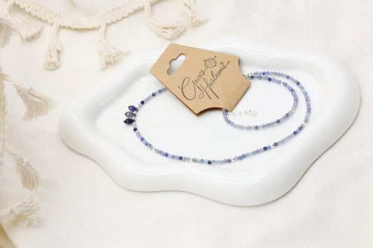 Blue Aventurine and Iolite Necklace