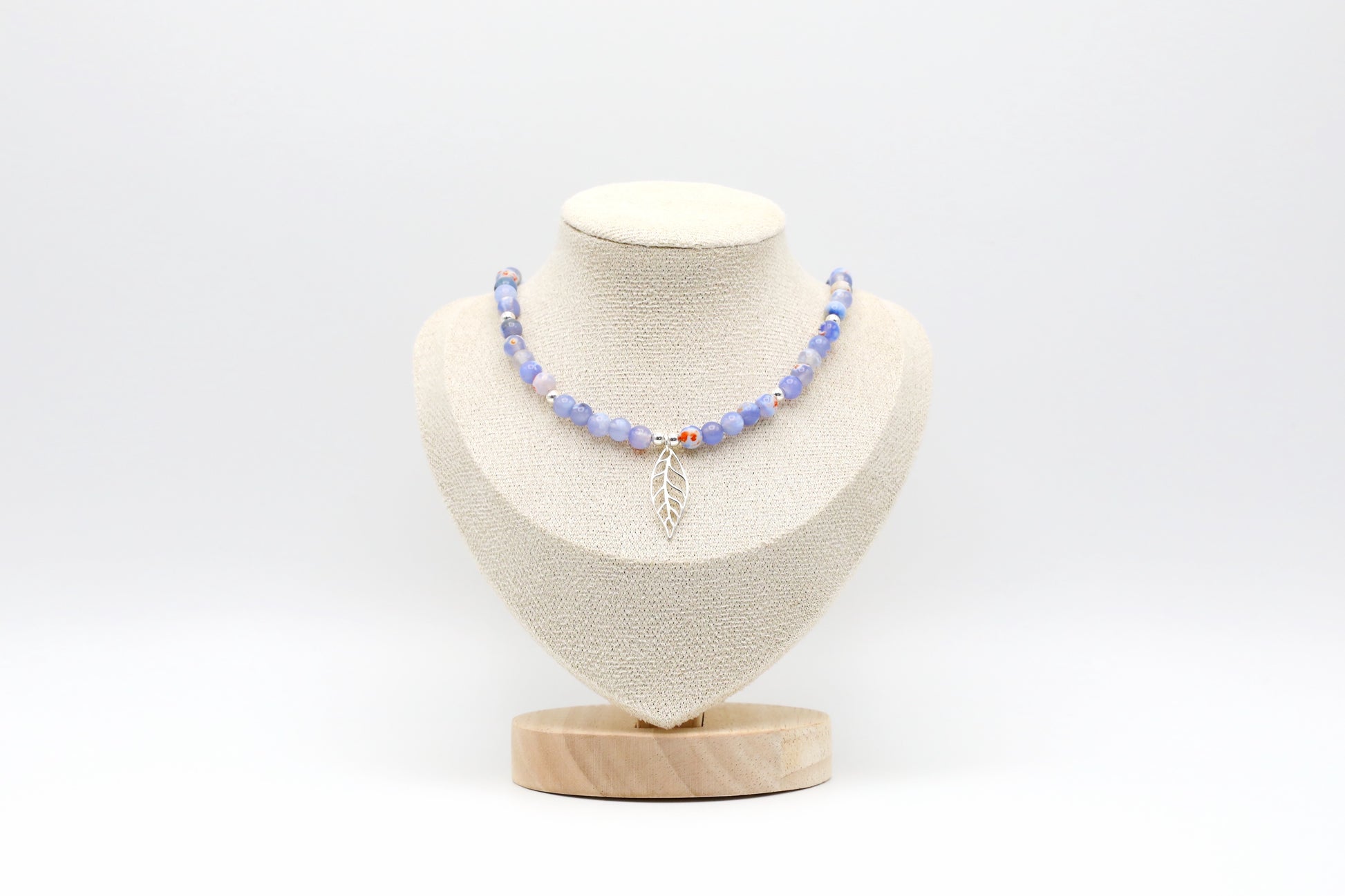 Blue Fire Agate and Sterling Silver Necklace