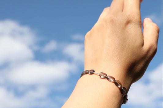 Smoky Quartz bracelet with Sterling Silver details.