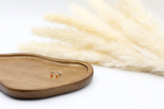 Carnelian Sterling Silver Studs 3mm