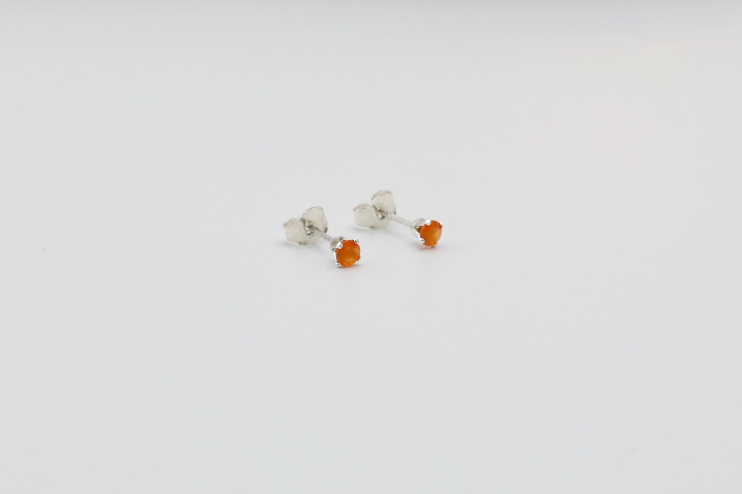 Carnelian Sterling Silver Studs 3mm