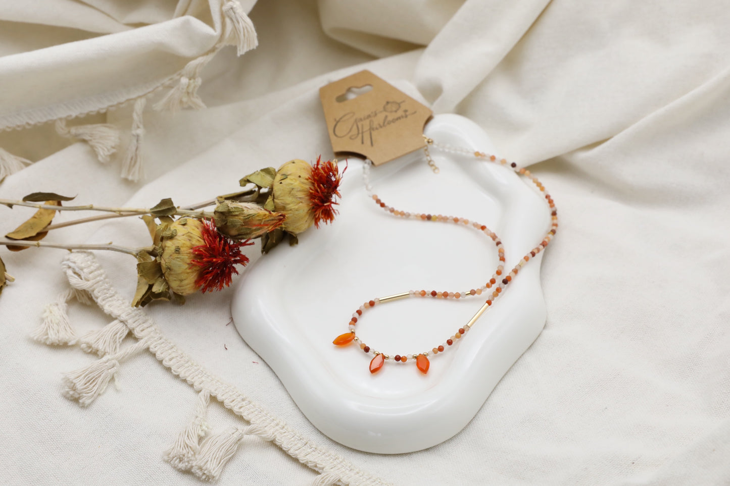 Carnelian and Gold Filled Necklace