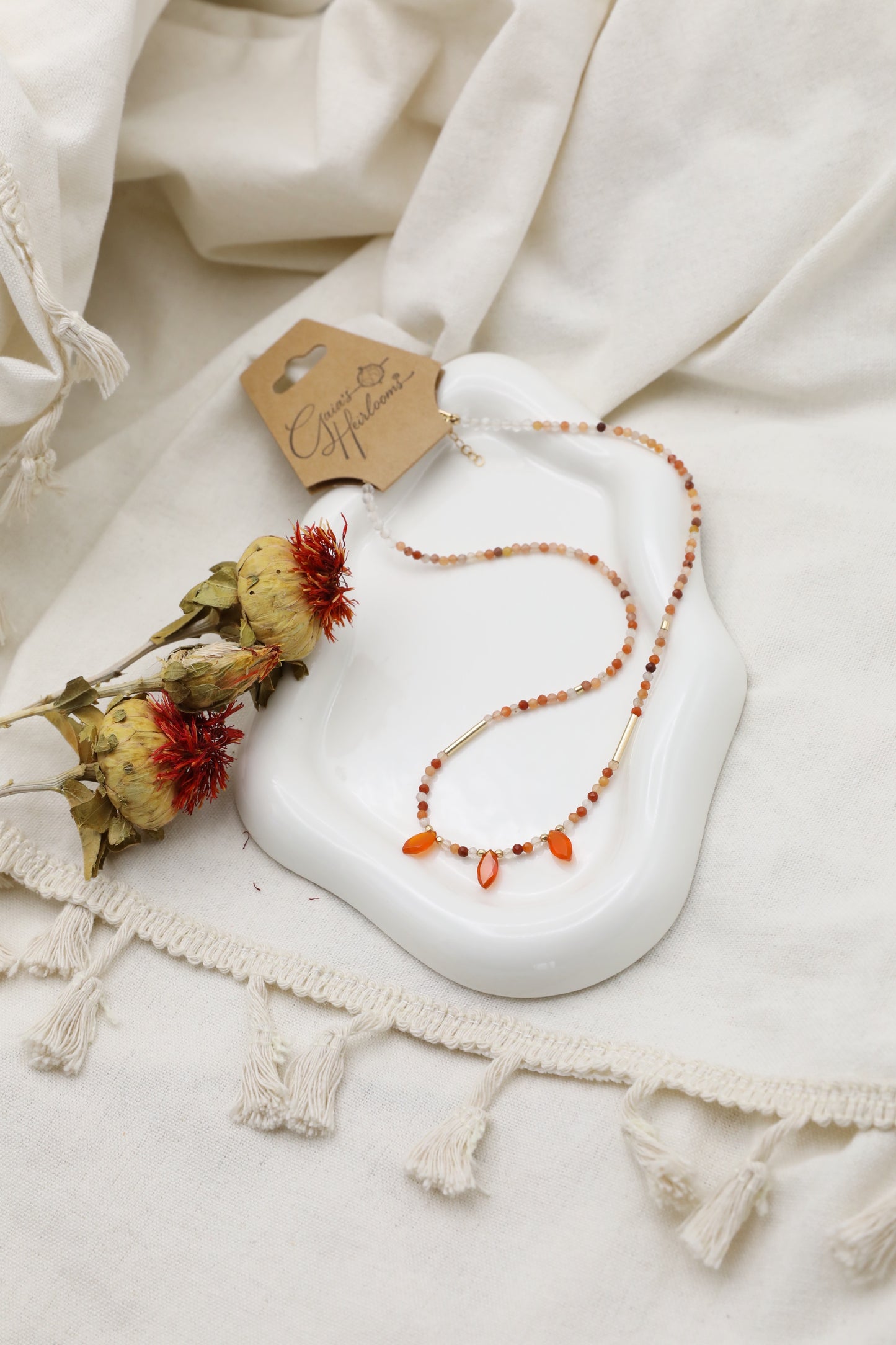 Carnelian and Gold Filled Necklace
