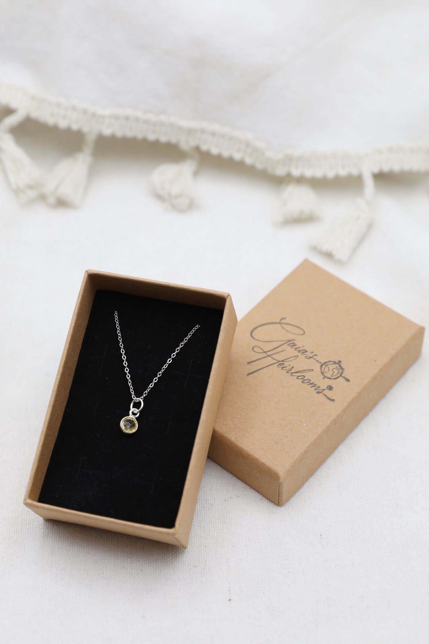Citrine and Sterling Silver Delicate Necklace