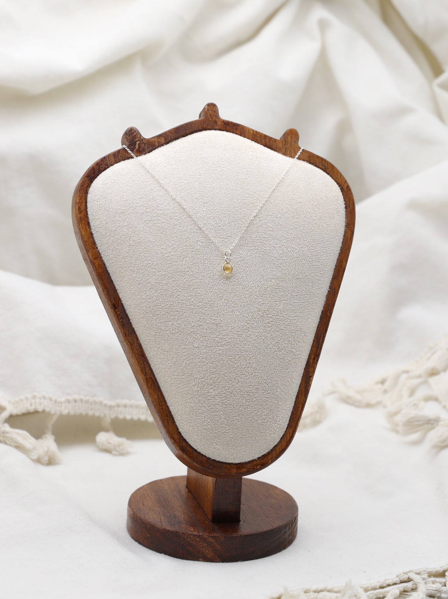 Citrine and Sterling Silver Delicate Necklace