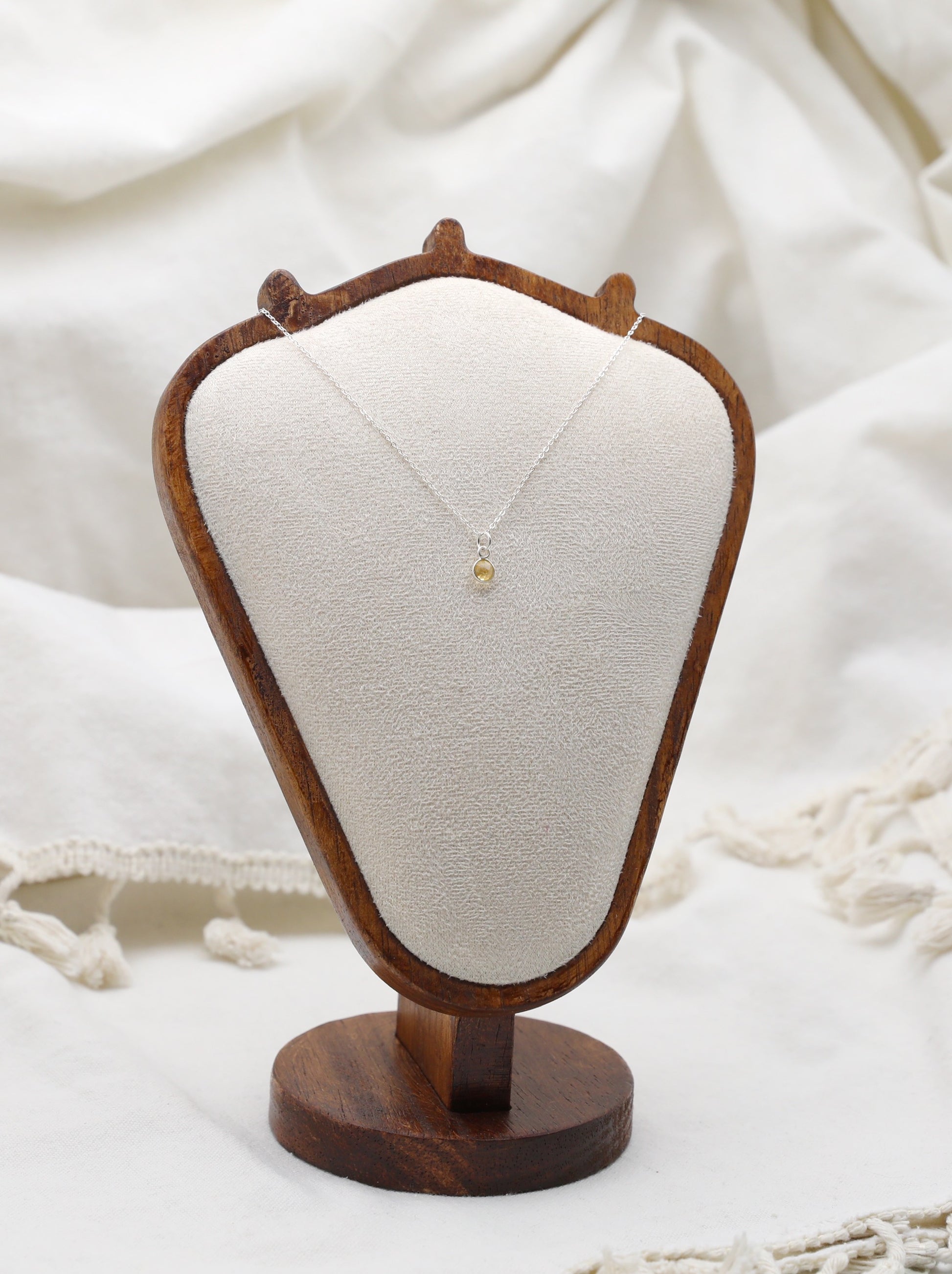Citrine and Sterling Silver Delicate Necklace