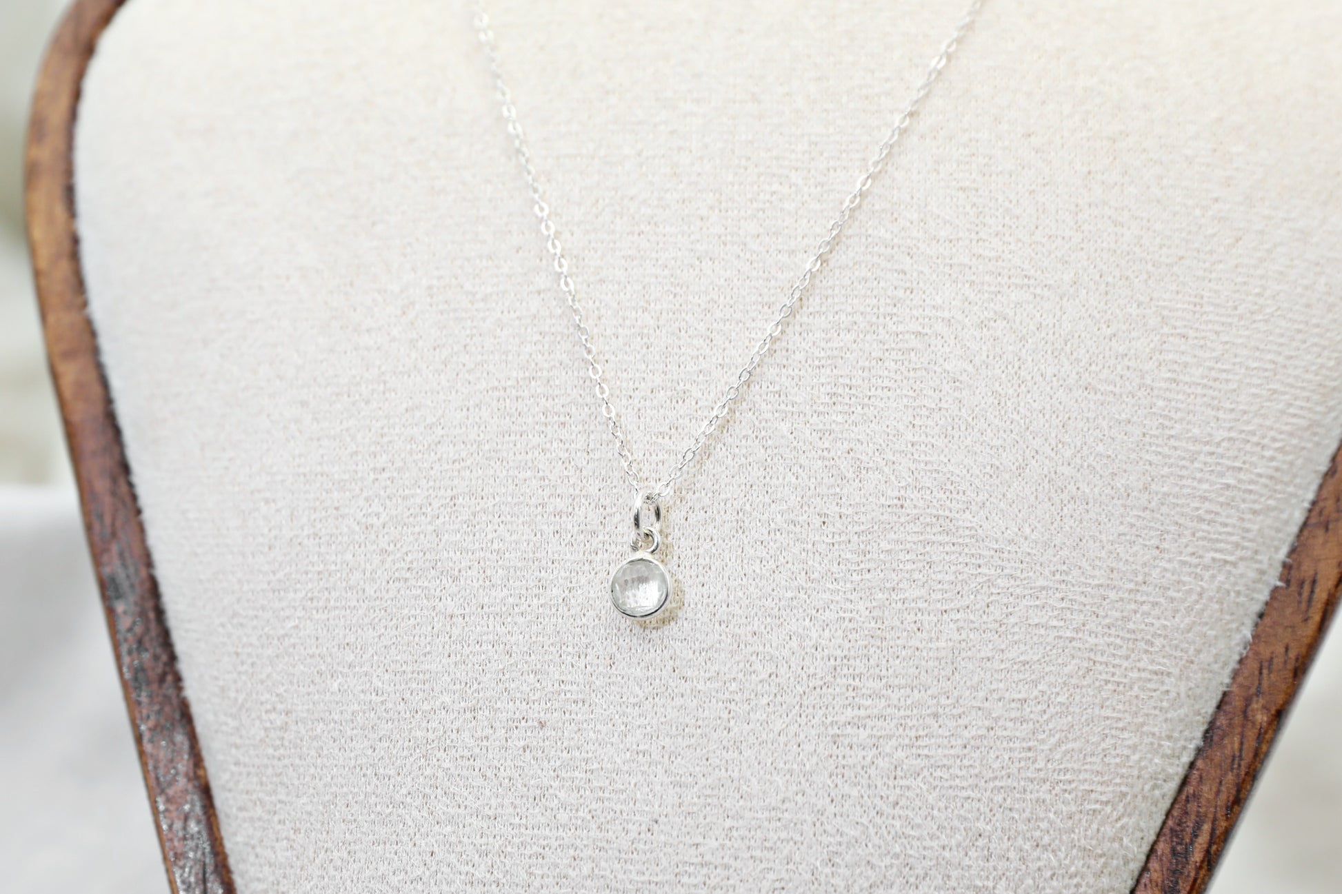 Clear Quartz and Sterling Silver Delicate Necklace
