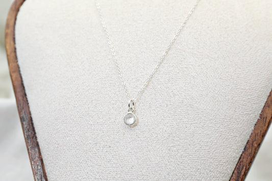 Clear Quartz and Sterling Silver Delicate Necklace