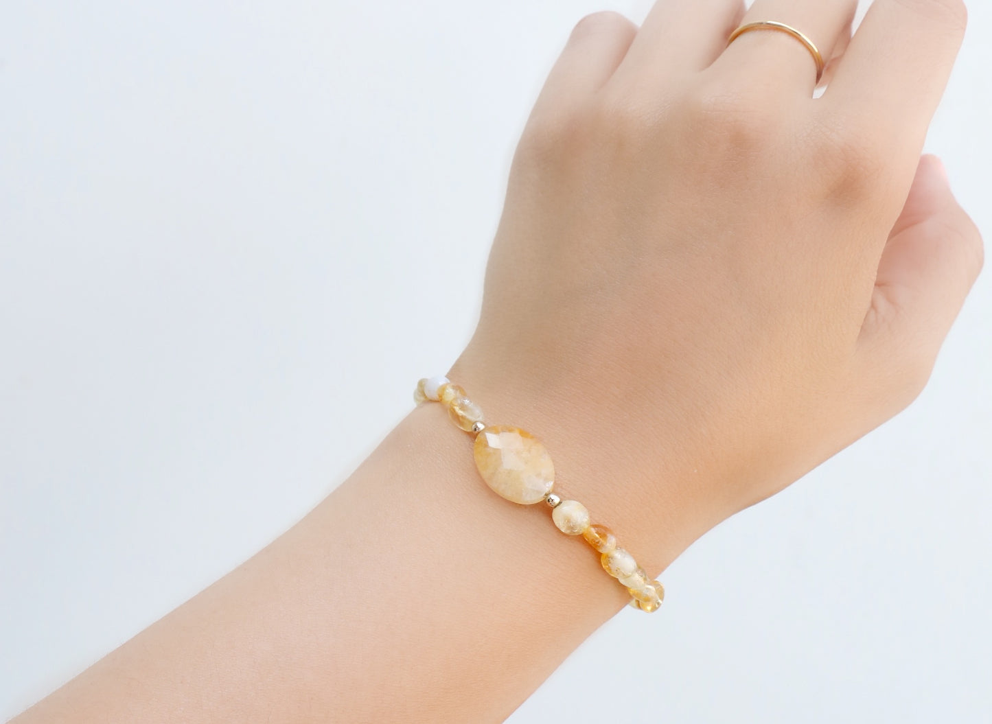 Citrine and Yellow Jasper Bracelet in Gold Filled