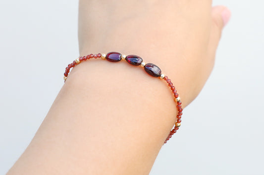 Garnet Bracelet in Gold Filled