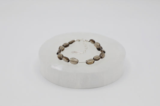 Smoky Quartz bracelet with Sterling Silver details.