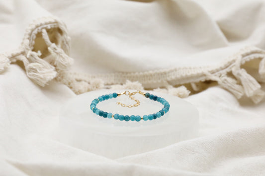 Blue Tourmaline Bracelet in Gold Filled