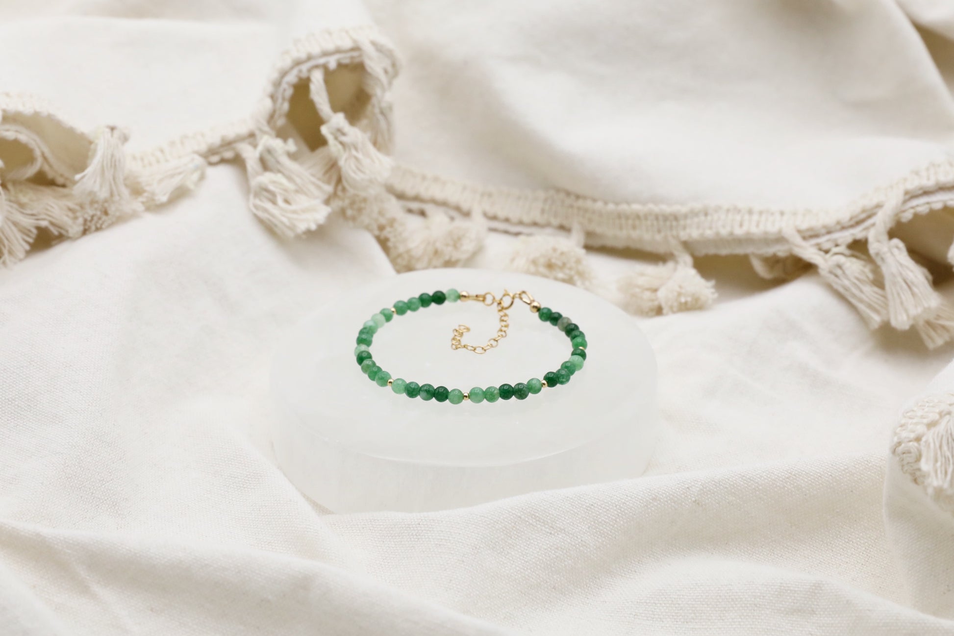 Green Tourmaline Bracelet in Gold Filled