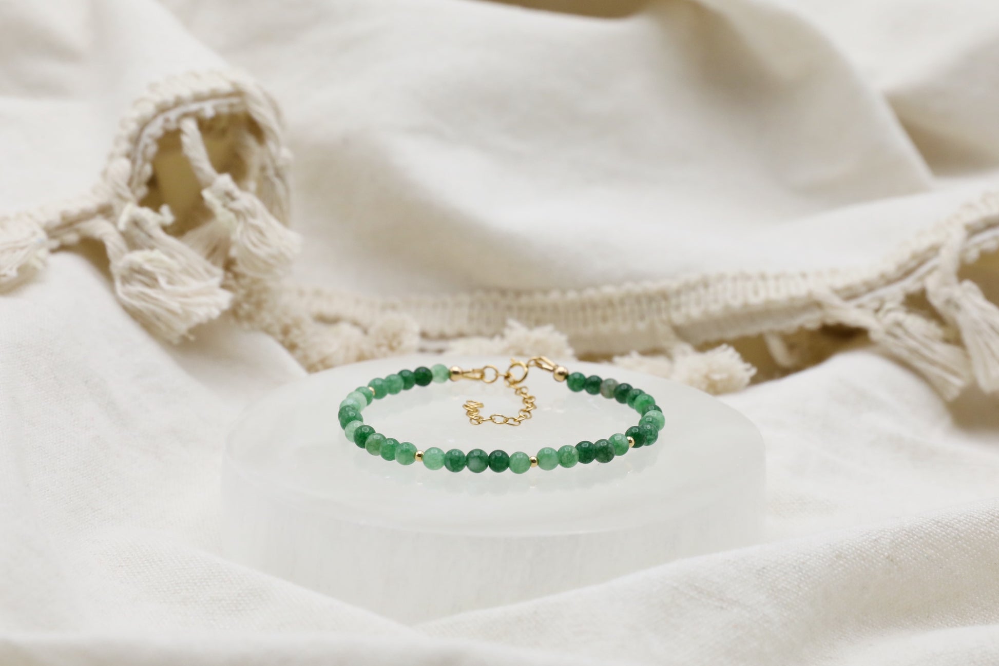 Green Tourmaline Bracelet in Gold Filled