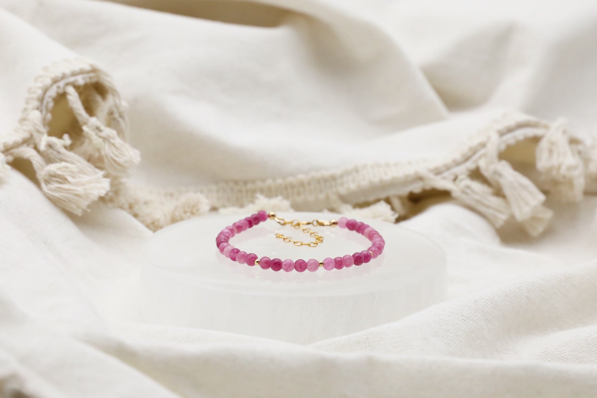 Pink Tourmaline Bracelet in Gold Filled