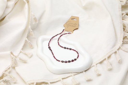 Garnet and Gold Filled Necklace