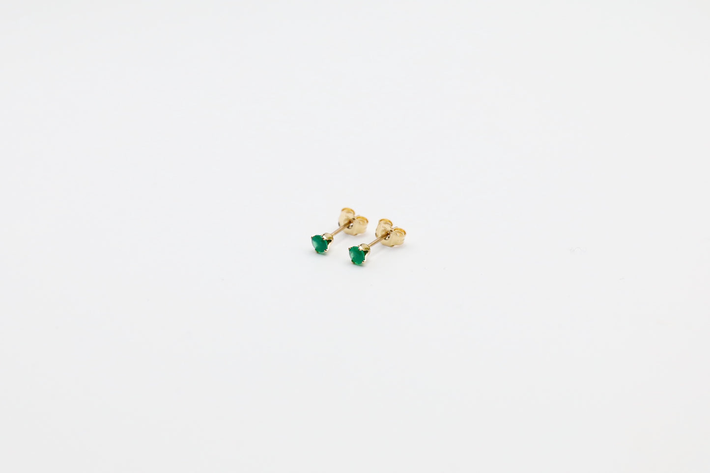 Gold Filled Green Onyx Studs 3mm
