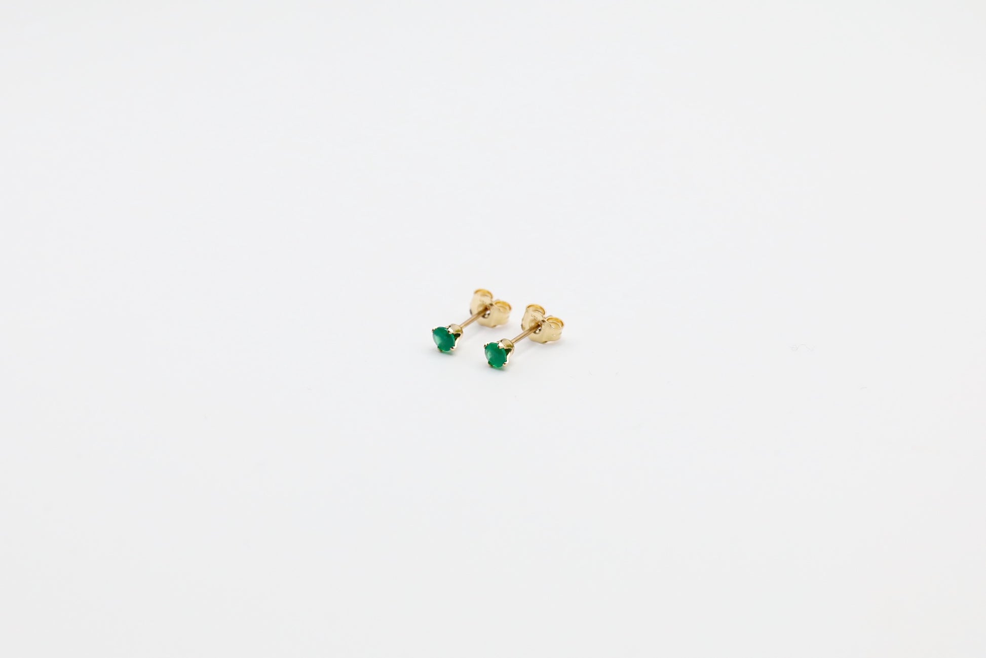 Gold Filled Green Onyx Studs 3mm