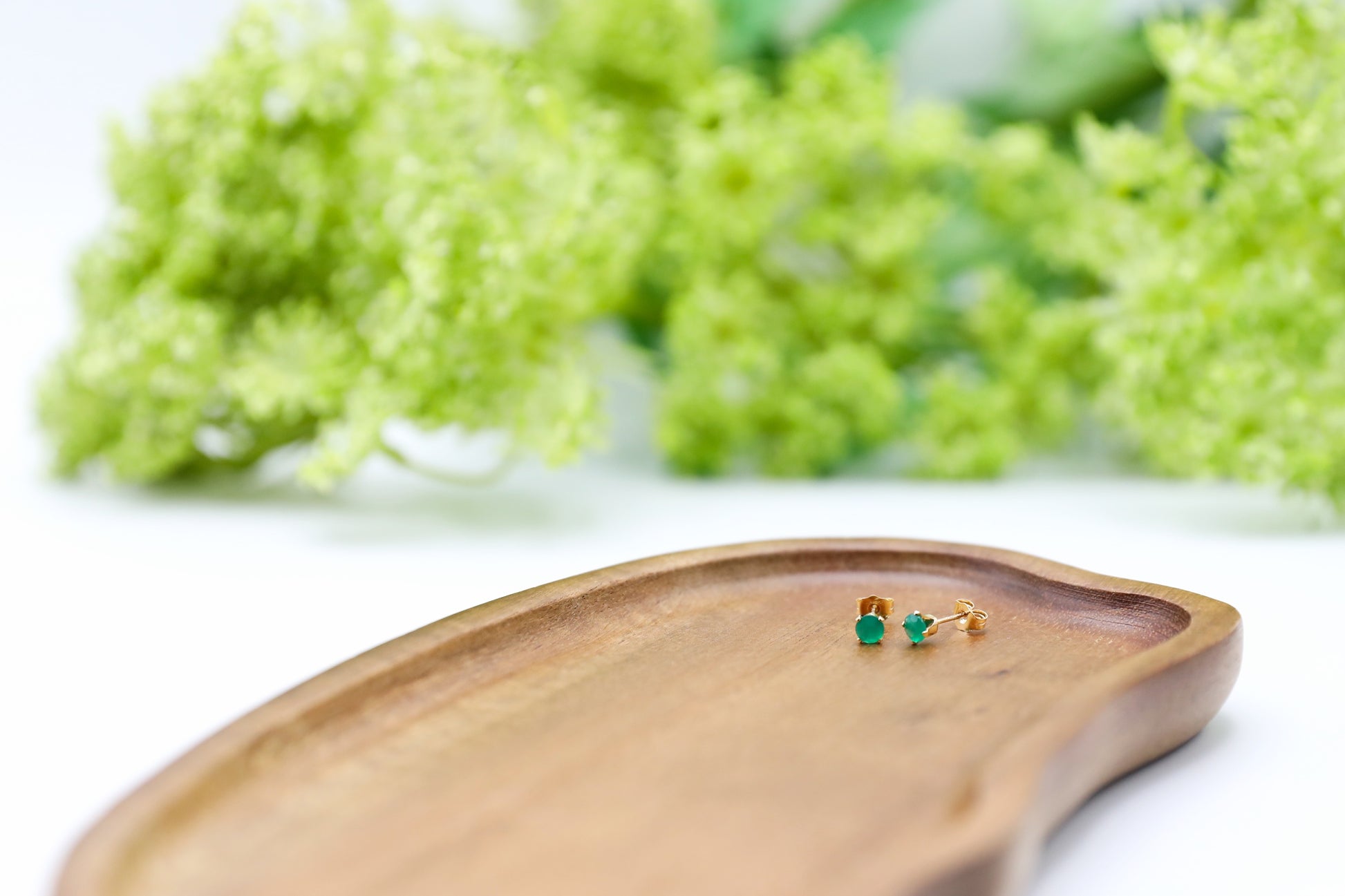 Gold Filled Green Onyx Studs 4mm