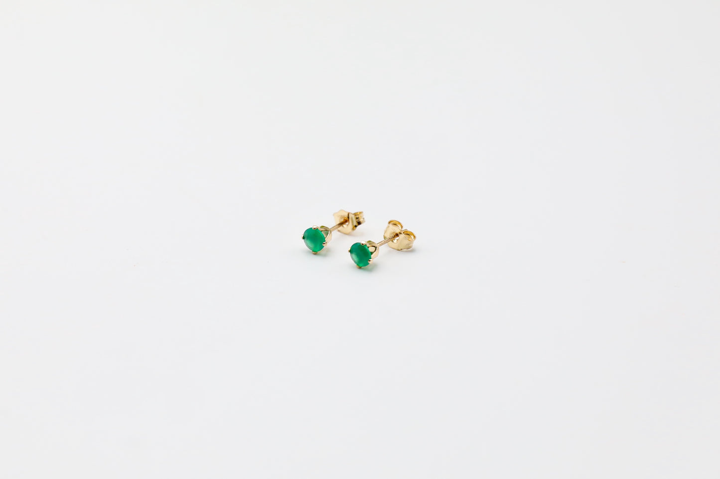 Gold Filled Green Onyx Studs 4mm