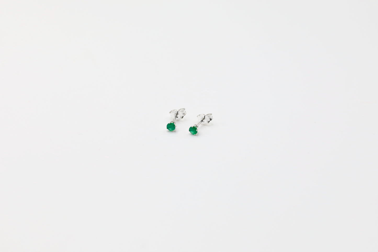 Sterling Silver Green Onyx Studs 3mm